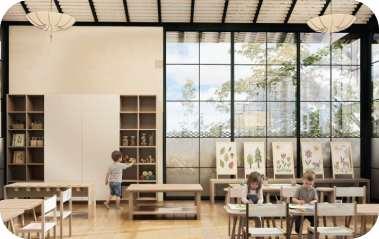 kids learning in library stock image